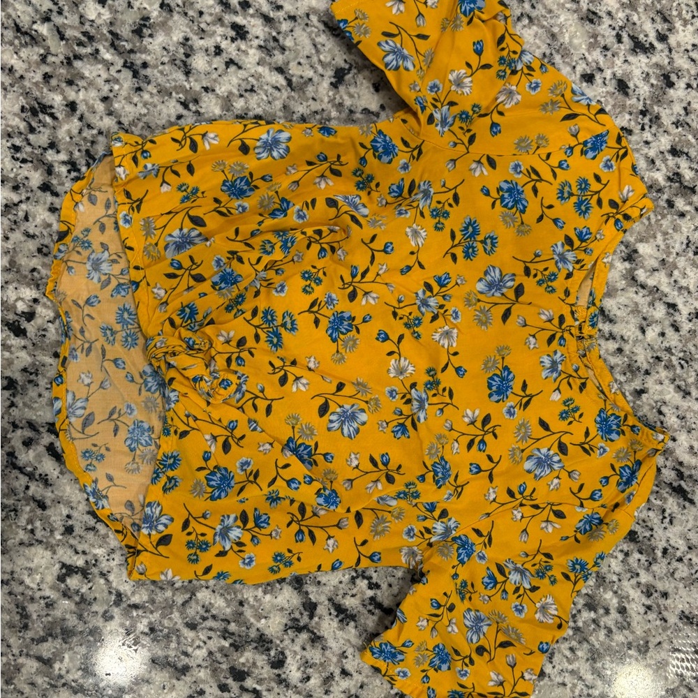 Old Navy Yellow Floral Kids Top